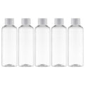Tekson Plastic Travel Size Bottles 3.4 oz, Travel Mouthwash Bottle, Refillable Containers for Cosmetic with White Screw Cap for Travel Essentials (100ml, Clear)
