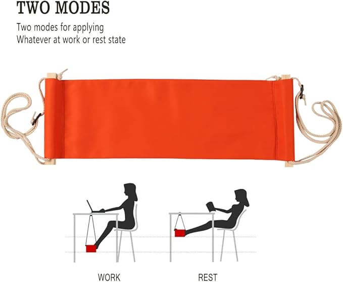 Airplane Foot Hammock for Plane Travel, Airplane Foot Rest with Extended Adjustment Strap Desk Hammock Folding for Travel Accessories