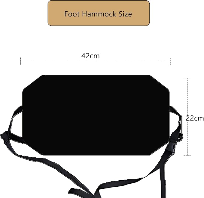 Airplane Foot Hammock for Plane Travel Ajustable Foot Rest for Plane Comfort Sling Airplane Gadgets for Adult Long Fling,Plane Travel Essentials (Lush Black)