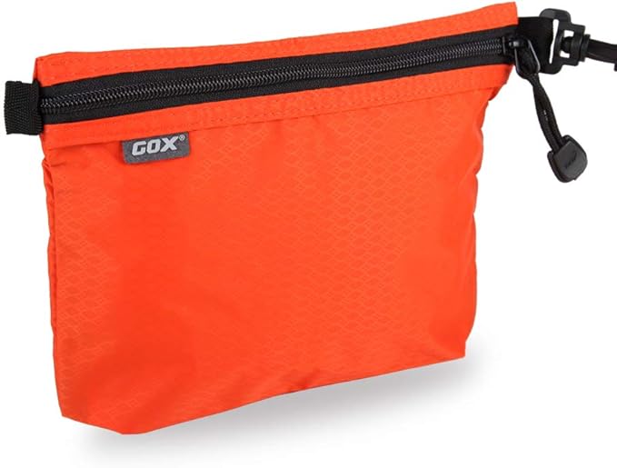 GOX Travel Toiletry Bag, Carry On Small Zipper Pouch, Cosmetic Kit Makeup, Digital Bag, Water Repellent Nylon (Orange)