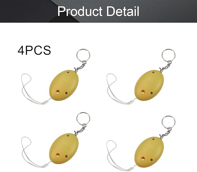 Othmro Safe Sound Personal Alarm 4 Pack 120DB Personal Security Alarm Keychain, Emergency Safety Alarm for Women, Men, Children, Elderly Yellow