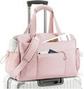 TOPEAST Weekender Bag for Women, Lightweight Puffer Travel Duffle Carry On Bag with Wet Pocket & 40oz Tumbler Pocket, Airline Approved Personal Item Overnight Bag, Pink