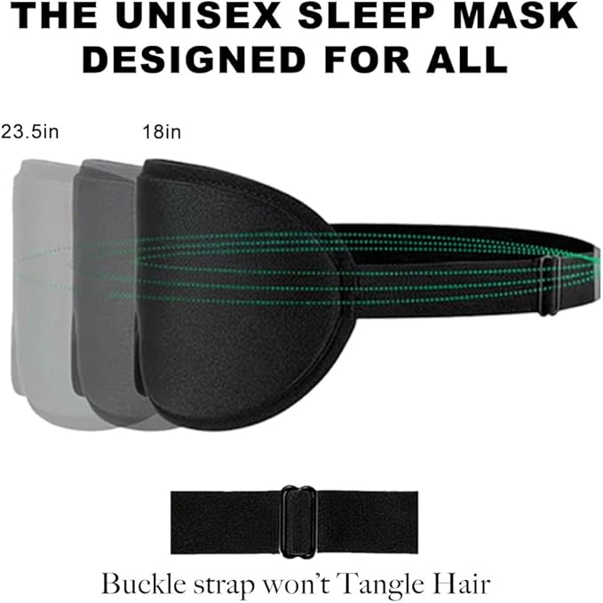3D Sleep Mask for Side Sleepers, Blackout & Zero Pressure - Breathable Memory Foam, Adjustable Strap - for Travel, Yoga & Meditation Pink