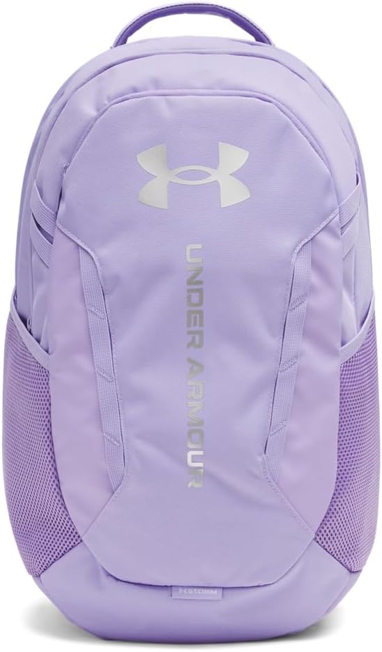 Under Armour Unisex Hustle 6.0 Backpack, (538) Transparent/Transparent/Metallic Silver, One Size Fits Most