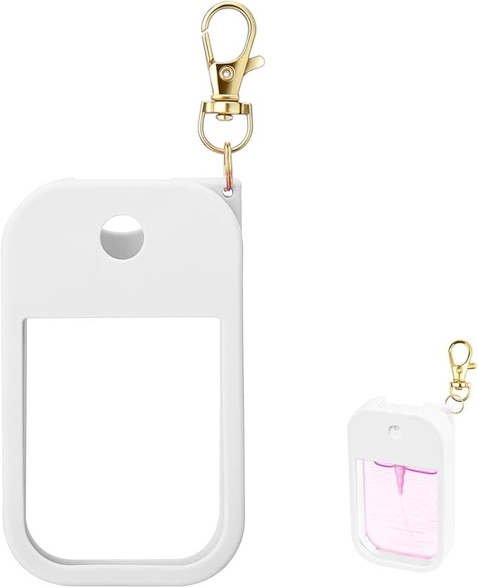 Silicone Case for Touchland Hand Sanitizer Spray 1 FL OZ., Stylish Protective Cover with Keychain Hanging Accessory