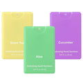 Set of 3 Power Mist Hydrating Hand Sanitizer Spray Bulk Travel Size Refreshing Hand Sanitizer 0.67 Fl. oz Compact Card Spray Bottle Aloe Green Tea Cucumber Scent for Adult Backpack Purse Pocket