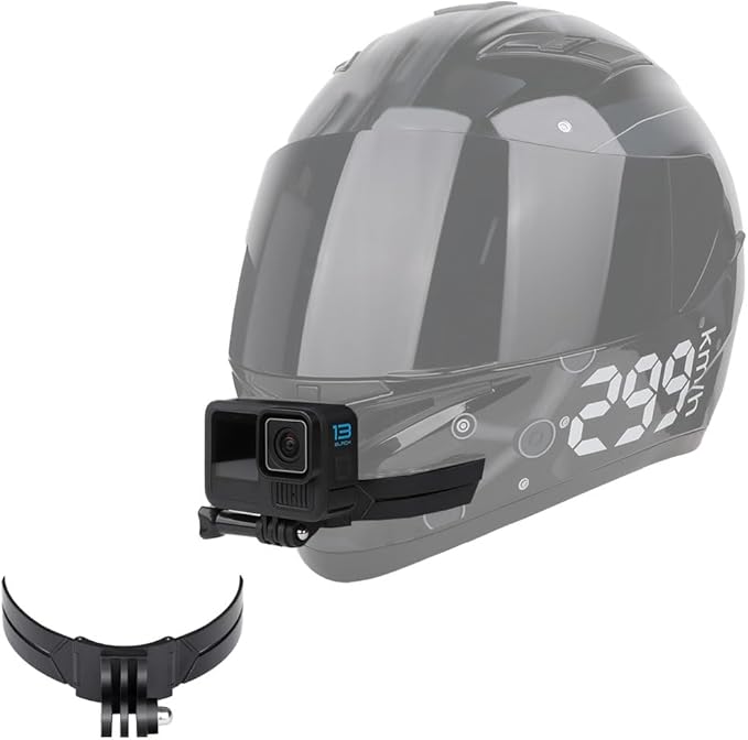 Motorcycle Helmet Chin Mount Kits with Adhesive Curved Pads Compatible with GoPro Hero 13, 12, 11, 10, 9, 8, 7, (2018), 6 5, Hero Black, Session, Xiaomi Yi, SJCAM, Campark (Version B)