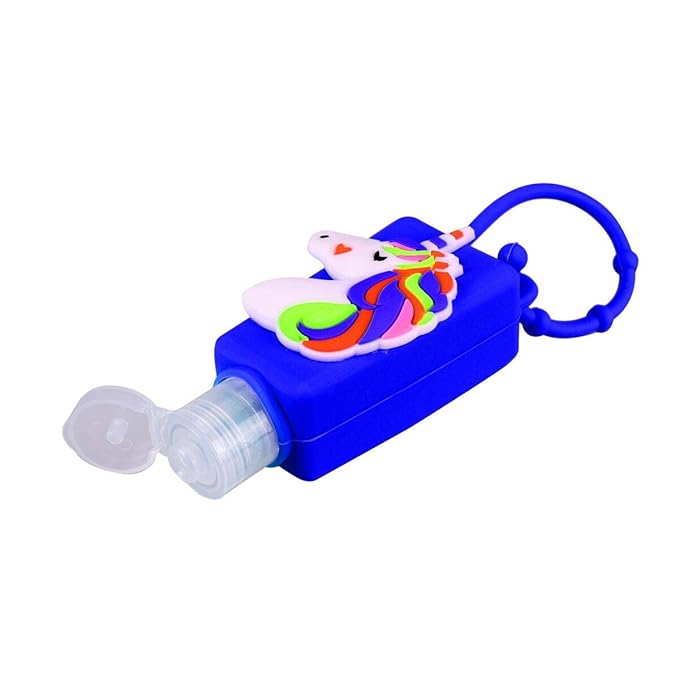 5Pcs Travel Size Kids Empty Hand Sanitizer Bottles with Keychain Holder Detachable Silicone Protective Case 30ml Plastic Travel Bottles Leak Proof Refillable Containers - Unicorn C#