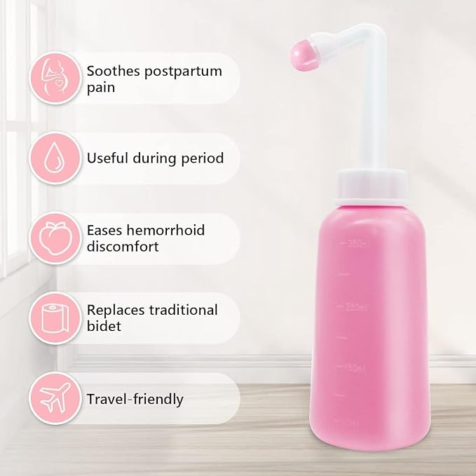 Premium Peri Bottle for Postpartum Care | Upside Down Peri Bottle, Portable Bidet for Perineal Recovery and Cleansing After Birth 12OZ/350ml