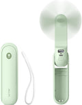 JISULIFE Portable Handheld Fan, Mini Personal 3-In-1 with Power Bank&Flashlight, 12-19 Hrs USB Rechargeable Battery Pocket Fan for Travel/Summer/Vacation/Concert, Essential Gifts for Men/Women-Green