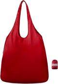 Nanobag Ultralight Foldable Tote for Women & Men, Reusable Grocery & Travel Bag, Packable Collapsible Compact Market Essential (Standard Burgundy)