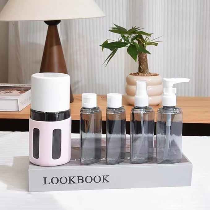 4 in 1 Travel Dispenser, 4 Pack Travel Bottles for Toiletries, Leak Proof Travel Size Containers, Portable Containers for Shampoo Lotion Conditioner Cream (BLUE 60ML)