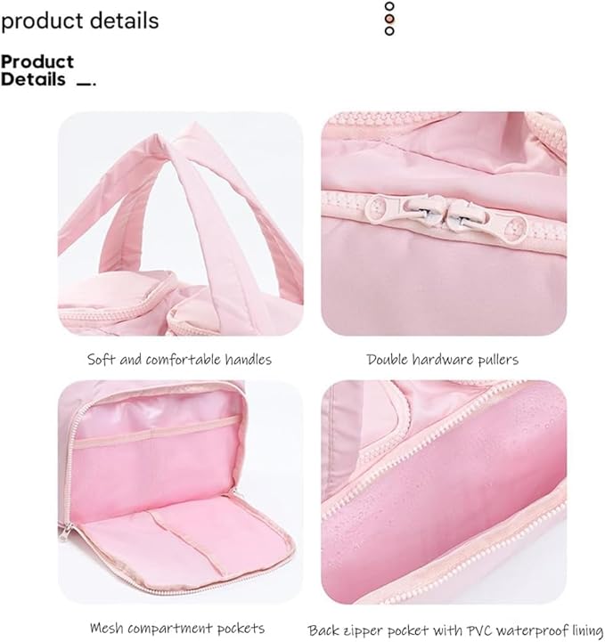 Toiletry Bag,Lightweight Travel Bag for Man and Women, Puffy Cosmetic Makeup Bag Organizer with Handle for Accessories,Essentials, Toiletries, Travel Small Bag (57bai)