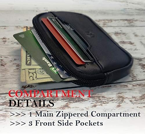 AccessoryHappy Minimalist Compact Belt Wallet Secret Money Pocket Pouch Wallet Belt for Both Men and Women - Sleek and Vegan Leather Travel Wallet for Attaching to Your Belt
