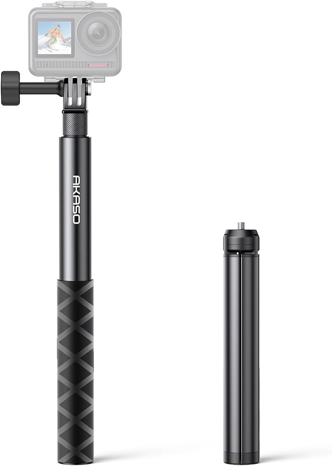 AKASO 49.2"/120cm Extendable Selfie Stick and a Tripod Stand Action Camera Accessories for AKASO 360 Camera/EK7000/Brave 4/Brave 7 LE/Brave 7/Brave 8/V50X/ GoPro Hero 13/12/11/10/DJI Osmo Action