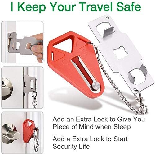 Portable Door Lock Home Security, Upgraded Travel Lock Apartment Hotel Lock, Apartment Essentials for First Apartment Door Locks, Home Security Door Lock, Upgrade Easy Open Childproof Door Reinforceme
