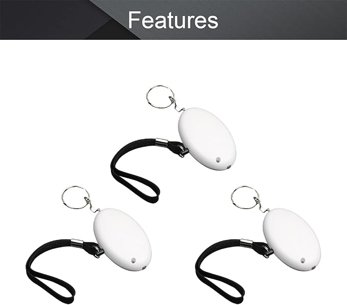 Othmro Safe Sound Personal Alarm 3 Pack 120DB Personal Security Alarm Keychain with LED Lights, Emergency Safety Alarm for Women, Men, Children, Elderly White