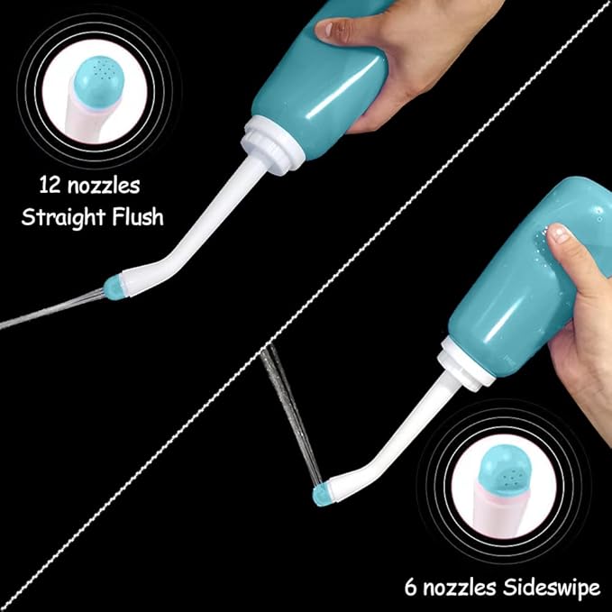 Handheld Personal Bidet Bottle, Bottle for Gentle Postpartum Care and Cleansing, Feminine Care， Personal Perineum Cleansing, 500Ml Portable Bidet Travel Bidet（Green）, Resistant to 100ºC,Bonus Bag