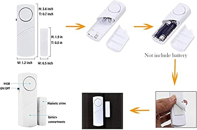 10 Pack Window Alarm Door Magnetic Sensor Alarm for Home Security System, Pool Door Alert for Kids Safety Toddler Window Open Alert Sensor