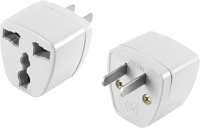 Cellet Universal Travel Adapter: Seamless Plug Conversion for International Travelers AC Wall Power Adapter to Convert China, UK, AU, EU & Other Plugs to US, Mexico, Canada Plug (2PACK) (Type-A)