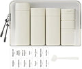 5 Pack Brief and Fashion Travel Bottles TSA Approved, BPA Free Travel Size Travel Containers Refillable Squeeze Bottles for Cosmetic Shampoo Cream Conditioner Lotion Soap… (Nordic white)