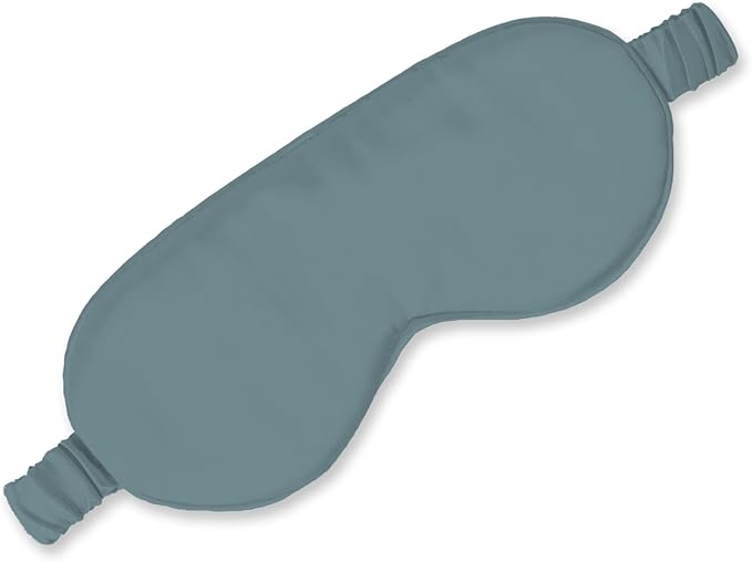 Olive + Crate Eucalyptus Tencel Sleep Mask - Hypoallergenic Eye Mask for Sleeping - Light Blocking Night Masks, Moisture Wicking, Anti-Static Eye Covers - Long Flight Travel Essentials - Basalt Blue