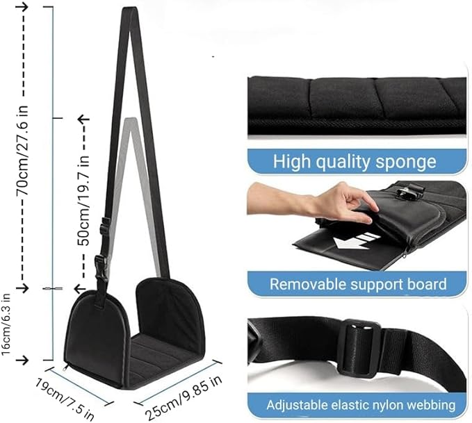 Airplane Foot Rest Portable and Adjustable Foot Hammock,Foot Sling with Removable Support Plate for Relaxing Feet and Leg During Airplane Travel/Long Car/Train Trips/Offices