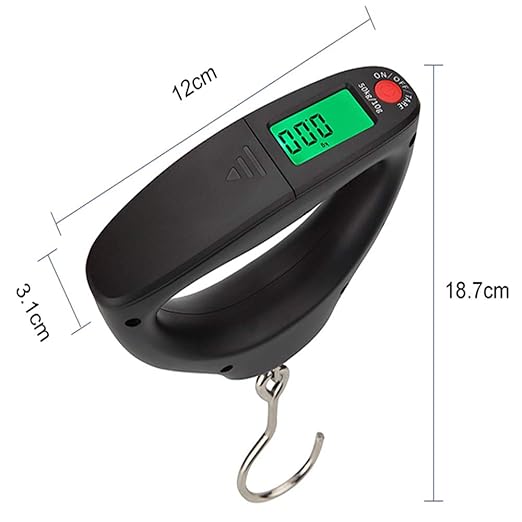 110lb 50kg Portable Luggage Scale Digital Hanging Postal Scales, 2 AAA Batteries (Not Included)
