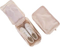 JJ POWER Travel Shoe Bags, Foldable Waterproof Shoe Pouches Organizer - Double Layer (Cream)