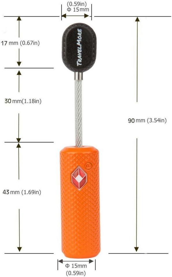TSA Approved Luggage Locks with Keys for Travel – Flexible Ultra Secure Mini Key Padlock & Metal Zinc Alloy Material – Orange