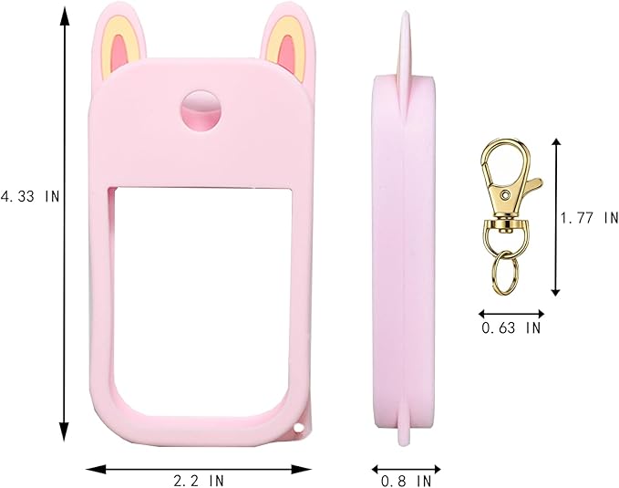 Silicone Case Compatible with Hand Sanitizer Spray, Protective Case with Keychain for Power Mist (Fit for 1 FL OZ), Hand Sanitizer Spray Accessory