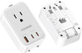 PAEWOK Travel Adapter PD 20W, Mini Universal Travel Adapter with 1 AC Outlet and USB Fast Charging, Ultra Thin International Plug Adaptor for US to European UK Italy Spain New Zealand (Type C G A I)