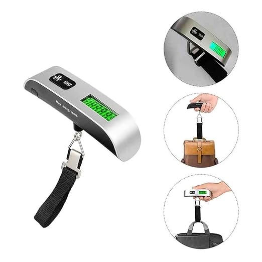 Digital Luggage Scales, Portable Digital Hanging Scale，110 Lbs Digital Hanging Luggage Scale with Backlight for Travel, Rubber Paint Handle Weighing