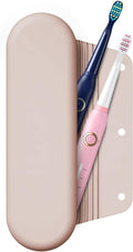 Silicone Electric Toothbrush Travel Case, Manual Toothbrush Travel Cover for Men and Women,Toothbrush Holder for Travel,Gym and More, Fits Most Manual and Electric Toothbrushes - Sand Pink