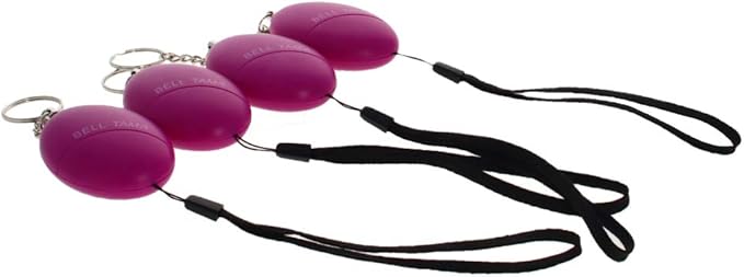 Bettomshin Safe Sound Personal Alarm, 4Pcs 120DB Personal Security Alarm Keychain, Emergency Self-Defense Security Alarm for Women Men Children Elderly, Purple