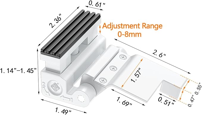 INIRET White Adjustable Heavy Duty Zinc Alloy Portable Door Lock,Security Device for Enhanced Safety,for Home,Hotels,Travel,Apartments Prevents Unauthorized Entry,No Drill