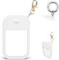 1 PC Soft Silicone Case for Touchland Power Mist (1FL. OZ./30 mL), Protective and Stylish Case with Keychain Compatible with Touchland Hand Sanitizer Spray (White)