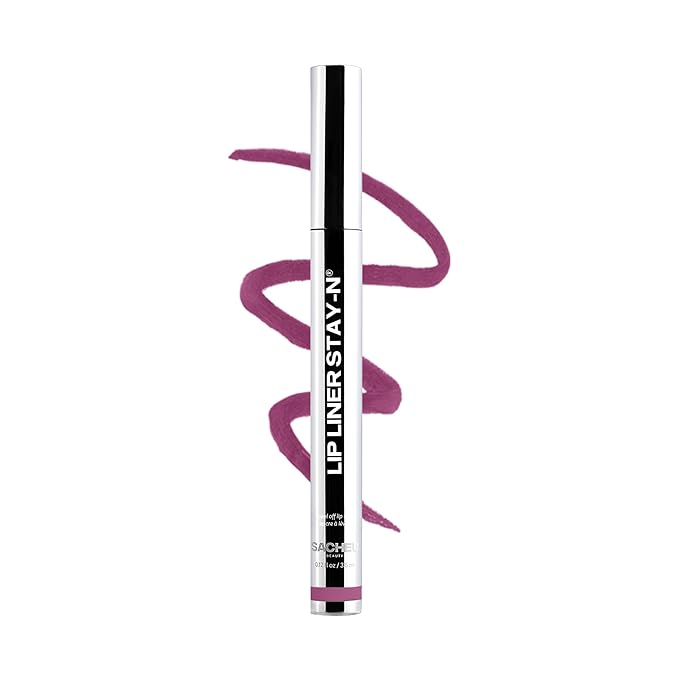Sacheu Lip Liner STAY-N Peel Off Lip Stain — Long Lasting Waterproof Lip Tint with Hyaluronic Acid & Vitamin E — Transfer Proof Matte Finish, Vegan & Cruelty-Free (PLUMped)