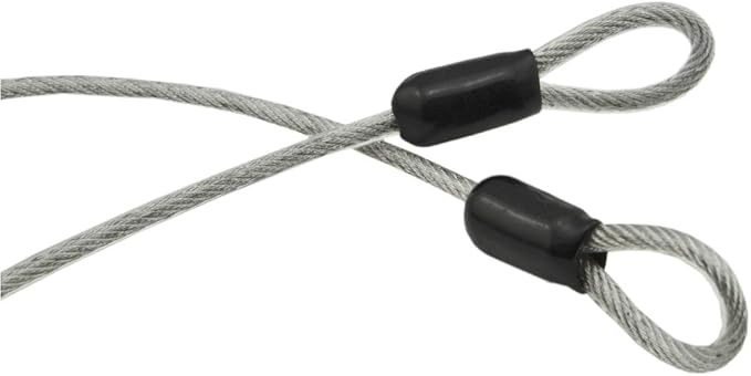 Lumintrail 3mm (1/8 Inch) Braided Steel Coated Security Cable Luggage Lock Safety Cable Wire Double Loop (30ft)