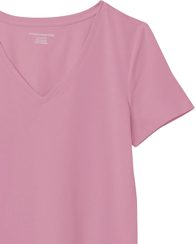 Amazon Essentials Women's Regular-Fit Short-Sleeve T-Shirt (Crewneck and V-Neck Options), Multipacks