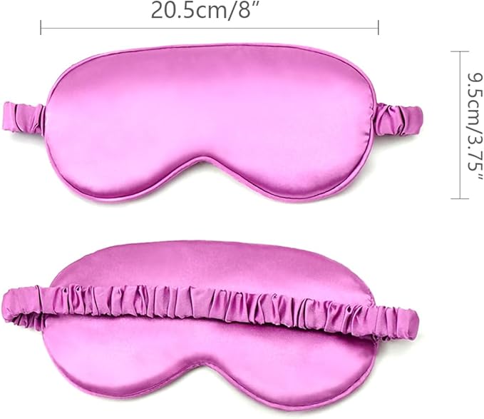 Silk Sleeping Mask, Silk Eye Mask with Adjustable Strap, Sleeping Aid Blindfold for Nap, Sleep Mask for Women to Full Night's Sleep, Travel and Nap.(1 Pack,Purple)