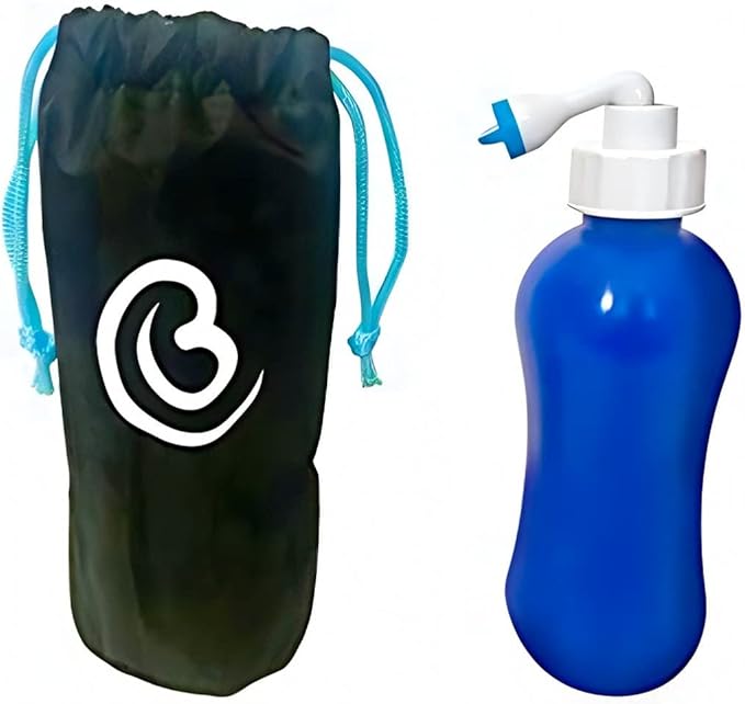 Boss Bidet Mini : The Essential Personal Hygiene and Postpartum Cleaning Spray - Portable Peri Bottle for Women on the Go, Angled Retractable Nozzle, Discrete Bag, Compact 12.5 oz 380 ml Blue