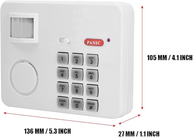 105DB Password Wireless Home Security Emergency Keypad Alarm Siren, 105° Alarm PIR Motion Sensor Detectors Door Window Home Security System