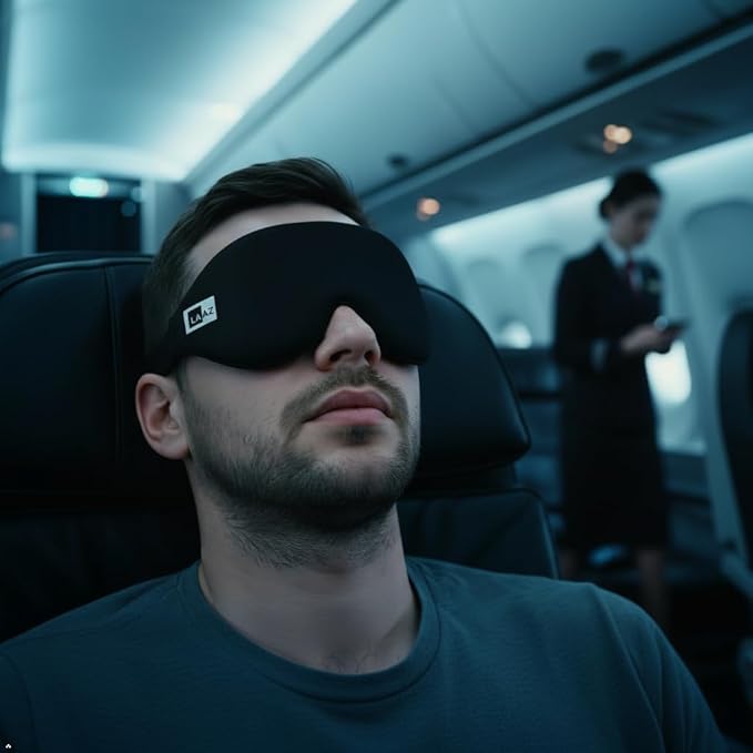Sleep Eye Mask for Side Sleepers, 3D Contoured Blackout Blindfold for Women & Men, Soft Memory Foam Silk Sleep Mask, Adjustable Light Blocking Eye Cover for Travel, Nap, Cooling Comfort