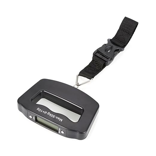 Portable Handheld Accurate High Precision Digital Travel Suitcase Luggage Weighing Electronic LCD Display Scale with Strap Upto 110 Pound Selectable Weigh Units