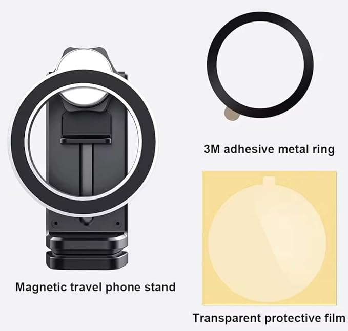 Travel Phone Holder – Clip Mount for Airplane Seat, Luggage Handle & Desk – Universal Foldable Magnetic Stand for iPhone, Car, Rail & Kitchen Use