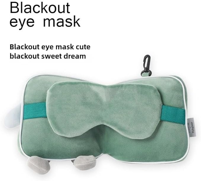 Cartoon Game Console Pillow Eye Mask 2 in 1 for Travel - Comfortable Travel Pillow and Sleep Mask Combo, Portable Airplane Pillow for Long Flight
