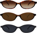 GUVIVI Retro Oval Sunglasses for Women Chic Cat Eye 90s Sunnies Lightweight Narrow Shades Trendy UV protection Sun Glasses