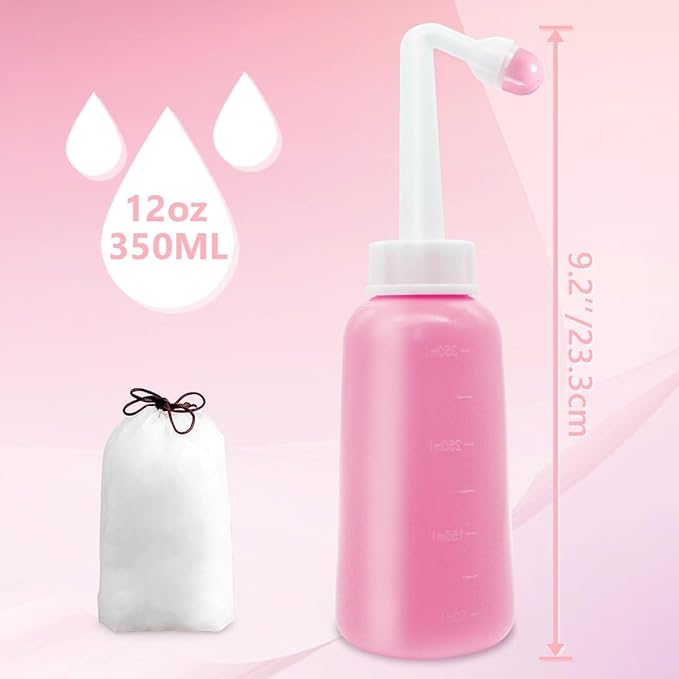Premium Peri Bottle for Postpartum Care | Upside Down Peri Bottle, Portable Bidet for Perineal Recovery and Cleansing After Birth 12OZ/350ml