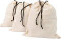 Muslin Cotton Storage Bags with Drawstring - Toy & Shoe Storage for Travel - Dust-proof, Lint-free (3 Small: 15"x12")